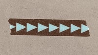 Pattern washi tape clipart, brown arrow pattern design psd