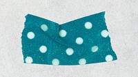 Teal washi tape clipart, polka dot patterned collage element