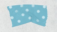 Polka dot washi tape clipart, blue pattern design psd