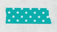 Cute washi tape clipart, green polka dot pattern design
