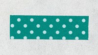 Green dot washi tape clipart, cute patterned collage element