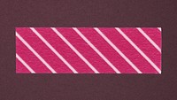 Pink washi tape sticker, striped pattern collage element psd