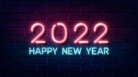 2022 neon HD wallpaper, high resolution new year desktop background  vector