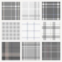 Beige seamless pattern background, tartan plaid, traditional design vector set