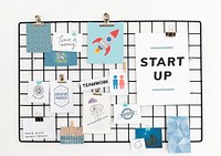 Startup postcard set on a rack