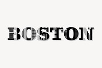 Boston typography background, city silhouette illustration vector. Free public domain CC0 image.