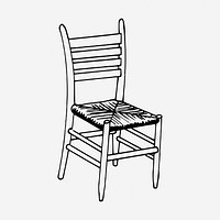 Chair drawing, vintage furniture illustration. Free public domain CC0 image.