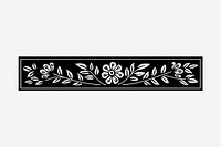 Floral ornament divider, vintage illustration. Free public domain CC0 image.