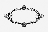 Black ornament frame clipart, vintage illustration. Free public domain CC0 image.