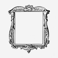 Luxurious ornate frame clipart, vintage illustration. Free public domain CC0 image.