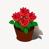 Rose flower clipart, Valentine's illustration vector. Free public domain CC0 image.
