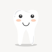 Smiling tooth clipart, cartoon illustration vector. Free public domain CC0 image.