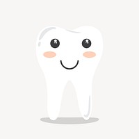 Smiling tooth clipart, cartoon illustration. Free public domain CC0 image.