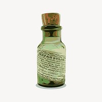 Potion bottle clipart, object illustration vector. Free public domain CC0 image.