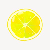 Lemon slice clipart, fruit illustration vector. Free public domain CC0 image.