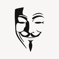 Anonymous mask clipart, activism symbol illustration. Free public domain CC0 image.