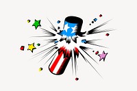 4th of July firecracker clipart, celebration illustration. Free public domain CC0 image.