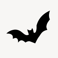 Flying bat silhouette clipart, Halloween celebration illustration. Free public domain CC0 image.