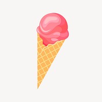 Strawberry ice-cream clipart, dessert illustration. Free public domain CC0 image.