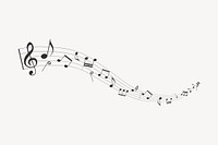 Music notes clipart, black illustration vector. Free public domain CC0 image.