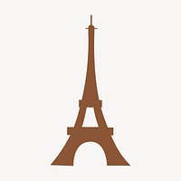 Eiffel tower clipart, landmark illustration. Free public domain CC0 image.