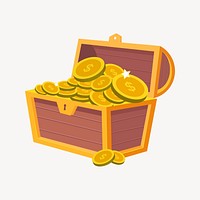 Treasure chest clipart, money illustration vector. Free public domain CC0 image.