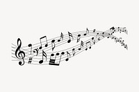 Music notes clipart, black illustration vector. Free public domain CC0 image.