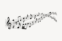 Music notes background, black illustration. Free public domain CC0 image.