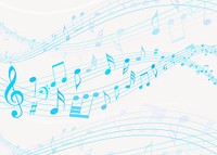 Music notes background, blue illustration. Free public domain CC0 image.