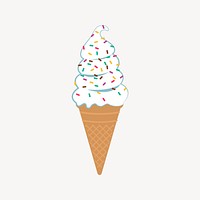 Sprinkle ice-cream clipart, dessert illustration. Free public domain CC0 image.