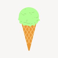 Lime ice-cream clipart, dessert illustration. Free public domain CC0 image.