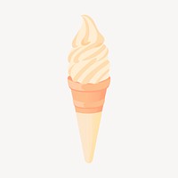 Vanilla soft serve ice-cream clipart, dessert illustration vector. Free public domain CC0 image.