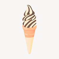 Chocolate two tone ice-cream clipart, dessert illustration vector. Free public domain CC0 image.