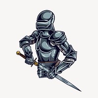 Knight clipart, medieval cartoon illustration vector. Free public domain CC0 image.