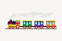 Colorful train clipart, vehicle illustration vector. Free public domain CC0 image.