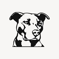 Pit bull dog drawing, animal illustration. Free public domain CC0 image.