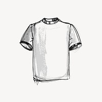 T-shirt drawing, vintage fashion sketch vector. Free public domain CC0 image.