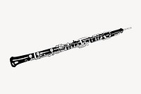 Oboe drawing, musical instrument illustration. Free public domain CC0 image.