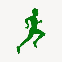 Running man silhouette clipart, exercise illustration vector. Free public domain CC0 image.