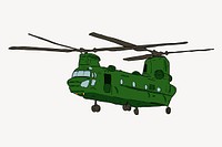 Chinook helicopter clipart, transportation illustration. Free public domain CC0 image.