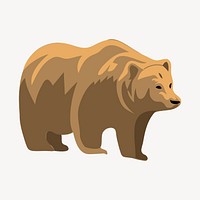 Grizzly bear clipart, animal illustration psd. Free public domain CC0 image.