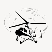 Helicopter clipart, vehicle illustration. Free public domain CC0 image.