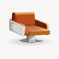 Brown modern chair clipart, furniture illustration. Free public domain CC0 image.