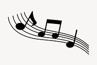 Musical notes clipart, black and white illustration. Free public domain CC0 image.