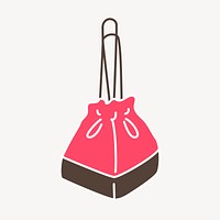 Pink purse clipart, fashion illustration. Free public domain CC0 image.