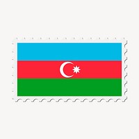 Azerbaijan flag clipart, postage stamp. Free public domain CC0 image.