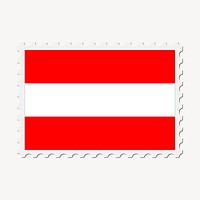 Austria flag clipart, postage stamp. Free public domain CC0 image.