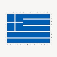 Greece flag clipart, postage stamp. Free public domain CC0 image.