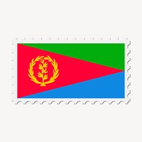 Eritrea flag clipart, postage stamp. Free public domain CC0 image.