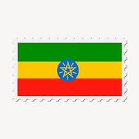 Ethiopia flag clipart, postage stamp. Free public domain CC0 image.